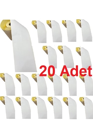 80mm 13 Metre Baskısız Yapışkanlı Termal Etiket Tek Parça-20 Adet
