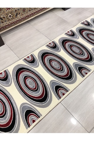 Saray Halı Vizyon 11169 Ws 80X300 Gri Kırmızı Yolluk 3 Metre !
