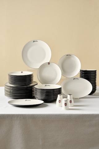 Karaca Lisanslı Elegance Bone Gold 53 Parça 12 Kişilik Yemek Takımı Siyah