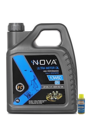 Nova 10W-60 Sn Tam Sentetik Motor Yağı 4 L + Cam Sabunu
