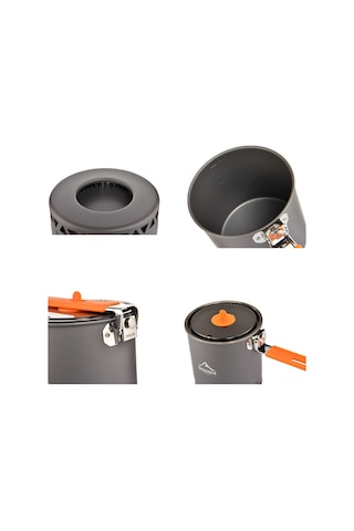 Ranyeek Taşra Kamp Tenceresı - Isı Toplayıcı Alüminyum Folding Kastrı - Hiking Piknik Outdoor Çadır Malzemesi Gri