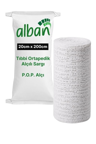 Alçılı Sargı Bezi 20 Cm X 2 M Ortopedik Medikal Alçı Bandaj Pop Toptan Koli 50 Adet Plaster Of Paris