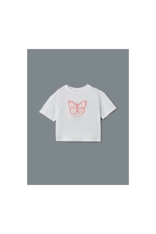 LC Waikiki Lcw Kids Yeşil Bisiklet Yaka Kız Çocuk Crop Tişört 2'li Pastel Green