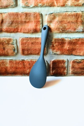 Silikon Sert Pilav Kaşığı -servis Kaşığı- Gri Renk - 1 Adet- 21 Cm