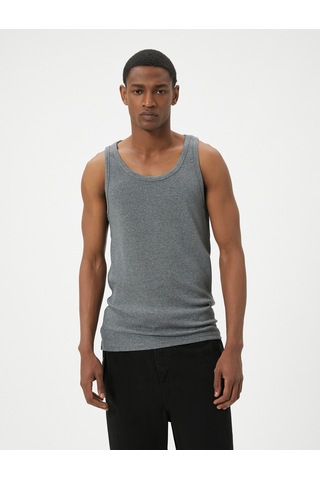 Koton Basic Atlet Yuvarlak Yaka Pamuk Karışımlı Gri 4sam30007mk Gri