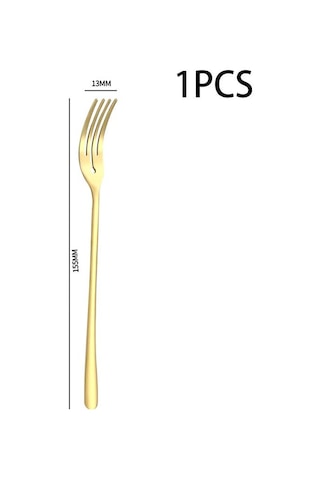 Paslanmaz Çelik Meyve Çatalı Yuvarlak Delikli Çatal Ev Tipi Çatal Ay Çöreği Çatalı Restoran Meyve Çatalı Pasta Tatlı Çatalı Yemek Masası Altın