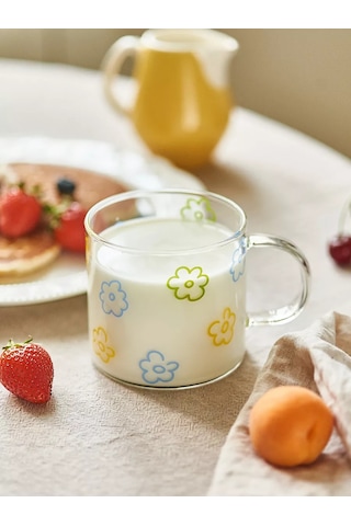 Roomi 450 Ml Borosilikat Cam Bardak Saplı 245079467 Beyaz