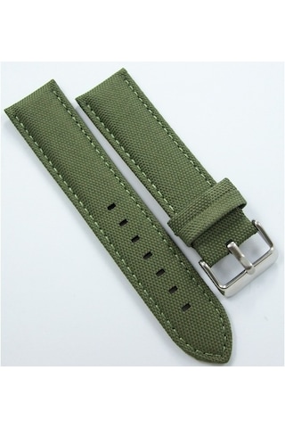 Bizon Haki Yeşil Kumaş Saat Kordonu 22Mm Dokuma Spor Perlon Kayış