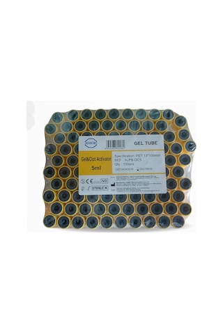 Xinle Vakumlu Jelli Boş Tüp 5 Ml Sarı Kapak 100'lü Paket