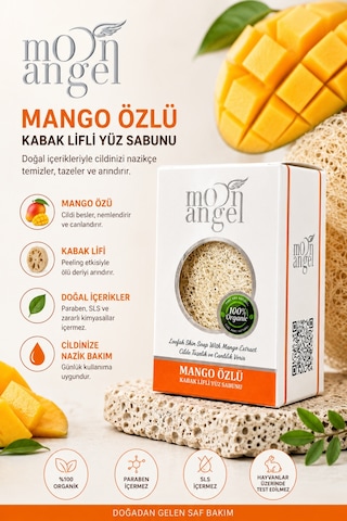 Kabak Lifli Sabun Mango Özlü Nemlendirici Ve Besleyici Cilt Bakım Sabunu