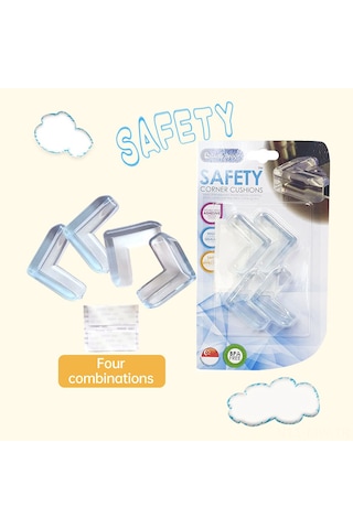 Moveevo Çocuklar İçin Şeffaf Masa Köşesi Koruyucu 4 Adet - Pvc Çarpma Engelleyici Sticker Şeffaf