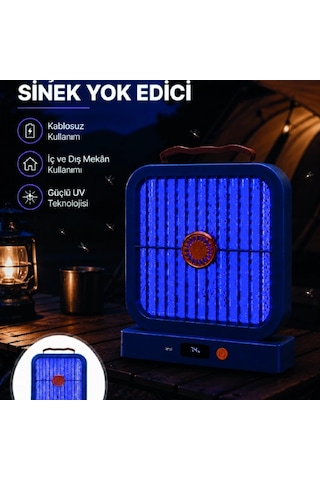 Elektrikli Sinek Öldürücü 365nm Uv Işıklı Masaüstü Cihaz Mavi Renk
