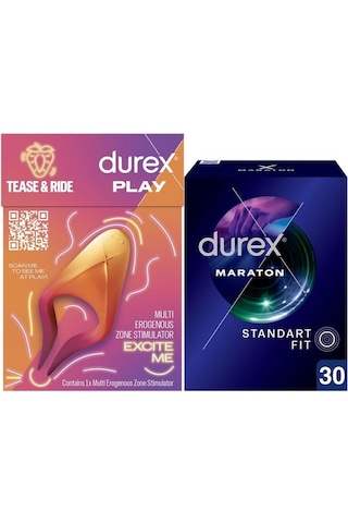 Durex Çoklu Erojen Bölge Uyarıcı + Maraton Prezervatif 30'lu