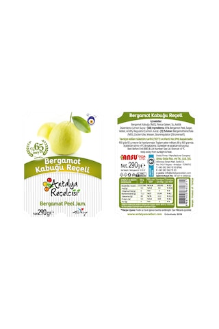 Antalya Reçelcisi Bergamot Kabuğu Reçeli 290 G