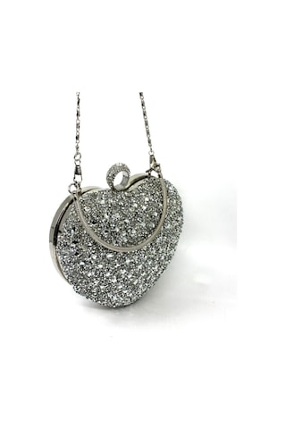 Çanta Sepetim Simli Abiye Çanta - Gümüş