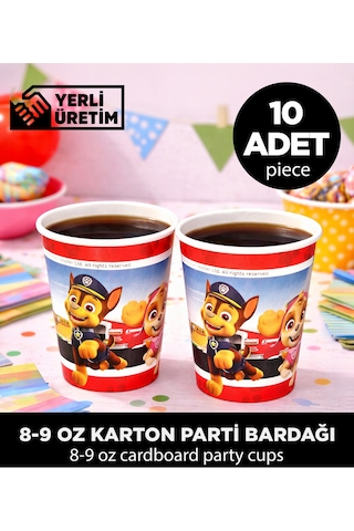 Paw Patrol Chase Temalı Karton Bardak - Doğum Günü Parti Malzemeleri 10 Adet Diğer