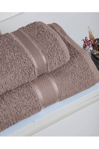 %100 Pamuk 2 Parça Kadın/erkek Banyo Duş Hamam Havlu Seti 90x150 Cm Kahverengi