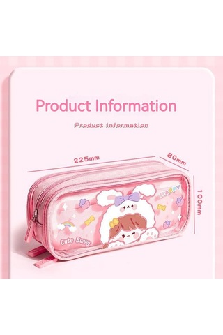 Agoodshop Büyük Kapasiteli Öğrenci Kalem Kutusu Pembe 3bp-yeşil