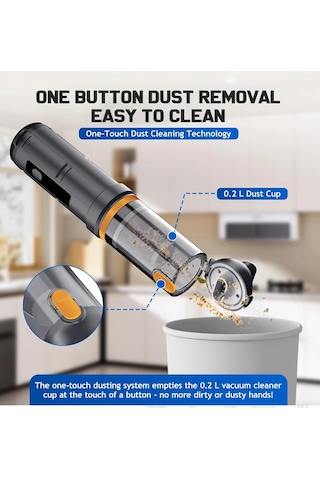 Araç Süpürgesi Şarjlı 120w 20.000pa Göstergeli Yeni Nesil Metal Filtre Extra Vakum Ve Üfleme 11147012