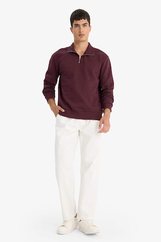 Defacto Regular Fit Dik Yaka Yarım Fermuarlı Basic Düz Sweatshirt X7405az25aubr150 Bordo
