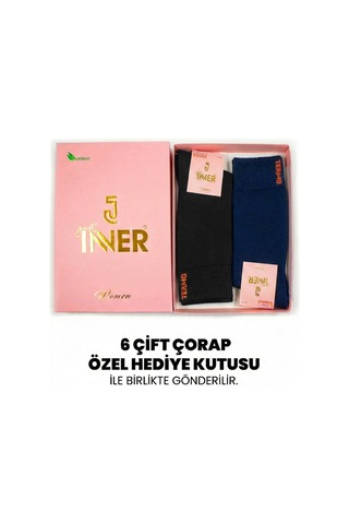 Just Inner Kadın 6 Lı Viskon Çorap Kışlık Termal Ergonomik Günlük Çorap 22600 Renkli