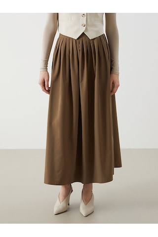 Lcw Modest Haki Loose Fit Kadın Kloş Etek