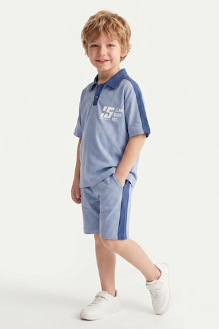 Mnk Baby & Kids Erkek Çocuk Baskılı Kısa Kollu Şortlu 2li Takım M00831 Mavi