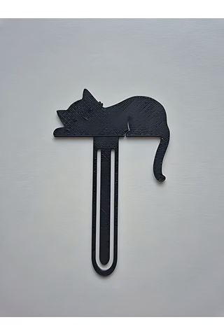 Uyuyan Kedi Siyah 3d Baskı Kitap Ayracı 3 Adet