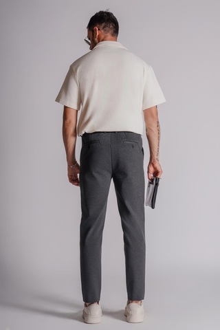 Braccas Erkek Yandan Cepli Beli Lastikli Relaxed Fit Chino Pantolon Antrasit Antrasit