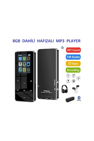 8gb Hafızalı Mp3-mp4 Player Müzik Çalar Fm Radyo Bluetooth Kulaklık Ve Hoparlör İle Kullanabilme 8gb Hafızalı Mp3-mp4 Player Müzik Çalar Fm Radyo Bluetooth Kulaklık Ve Hoparlör İle Kullanabilme