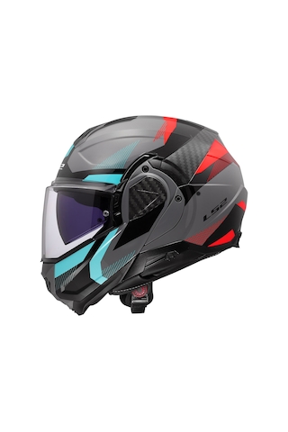 Ls2 Advant 2 Trıple Çene Açılır Kask Gri - Kırmızı - Turkuaz