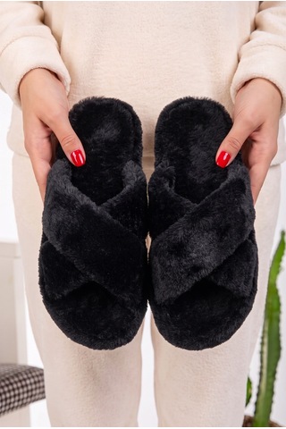 Stwenn 2'li Karma Erkek Kadın Avantajlı Paket Peluş Ev Terliği Kapalı Burun Arkası Açık Sıcak Rahat Panduf 2 Li Lori