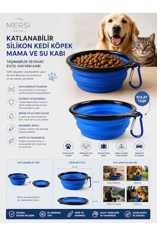 Katlanabilir Silikon Kedi Köpek Mama Ve Su Kabı Taşınabilir Seyahat Evcil Hayvan Kabı