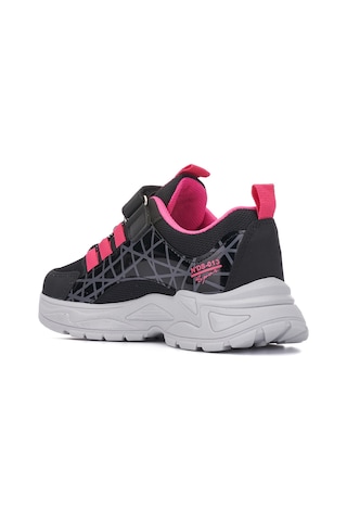 Günlük Çocuk Unisex Sneaker Nefes Alabilen Lastik Bağcıklı Cırt Cırtlı Hafif Esnek Ayakkabı 0013 Siyah - Fuşya
