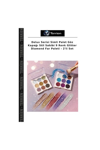 Delux Serisi Simli Palet Göz Kapağı Stil Sahibi 9 Renk Glitter Diamond Far Paleti - 2'li Set Çok Renkli