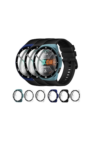 Huawei Watch Gt 2E Ekran Koruyucu Cam + Sert Pc Kasa Koruyucu