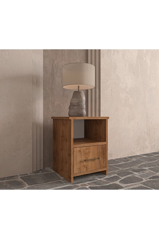 Renazzo Soft Wood Model Masif Ahşap İskandinav Komodin - Çekmeceli Ceviz