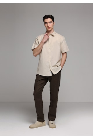 Colin's Colins Regular Fit Shirt Neck Düz Erkek Bej Uzun Kol Gömlek Cl1080097 Q1.v2 Beı