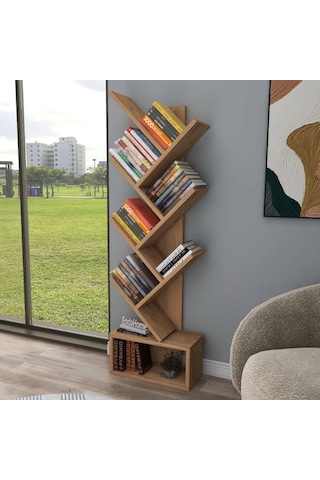 Reyo Home Enda Erine 8 Raflı Zikzak Kitaplık Atlantik Çam