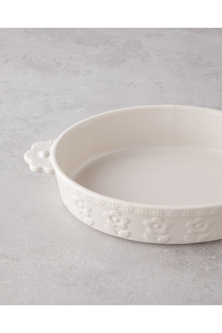 English Home Soft Bloom Stoneware Fırın Kabı 28 Cm Krem Krem