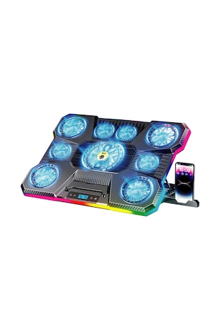 Dokunmatik Lcd Ekranlı Güçlü 2.400rpm Fanlı 14-19'' Tüm Modellerle Uyumlu Notebook Soğutucu Stand