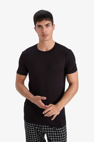 Defacto Premium Slim Fit Dar Kesim Bisiklet Yaka Kısa Kollu Modal Üst Z8085az25aubk81 Siyah-bk81