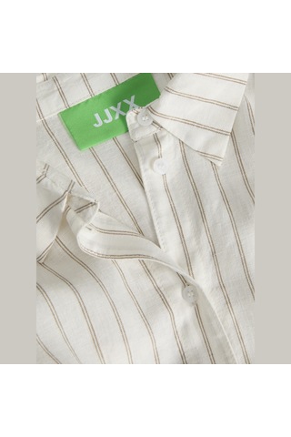 Jack & Jones Kadin Oversize Kalip Keten Kaisimli Gömlek - Almira - 12287703 Blanc De Blanc