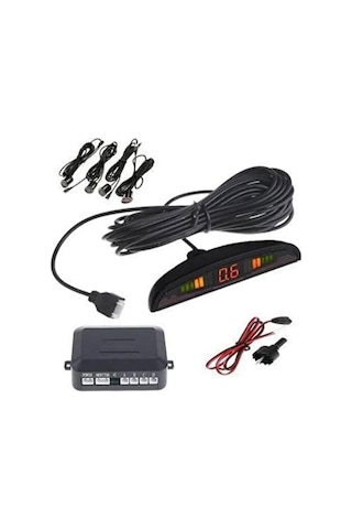 Tr Guard Led Ekranlı Ses İkazlı Dijital Park Sensörü, Siyah, 4 Sensörlü Set