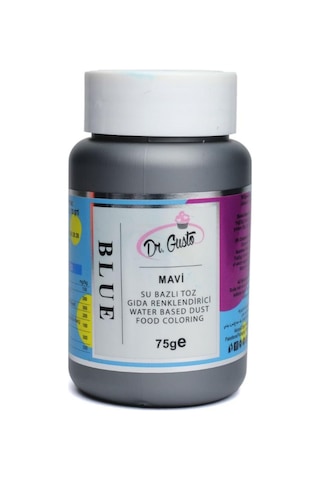 Su Bazlı Toz Gıda Boyası Mavi 75 Gr Profesyonel Yoğun Pigment Pastacılık Boyası