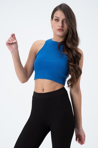 Quhox Kadın Kaşkorse Crop Atlet Saks