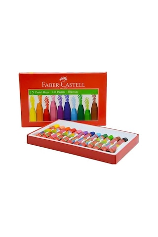 Faber Castell 12 Li Karton Kutulu Yağlı Pastel Boya 3 Adet Çok Renkli