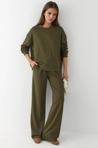 Hiccup Modal Dokunuşlu Basic Sweatshirt Haki