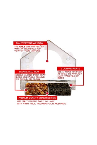 Vkemall Bahçe Kuş Yemleme Aleti Akrilik Dış Mekan Kuş Yemi Kutusu Düşmeyi Engeller Taşınabilir 20x10x21 Cm