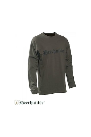 D. Deerhunter Logo Yeşil Uzun Kollu Tişört Beden : (551657046)
